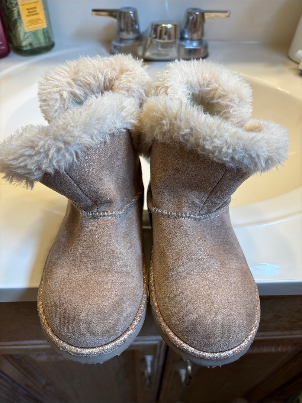 Cupcakes and Cashmere Kids Faux Fur Lined Winter Boots - Cream